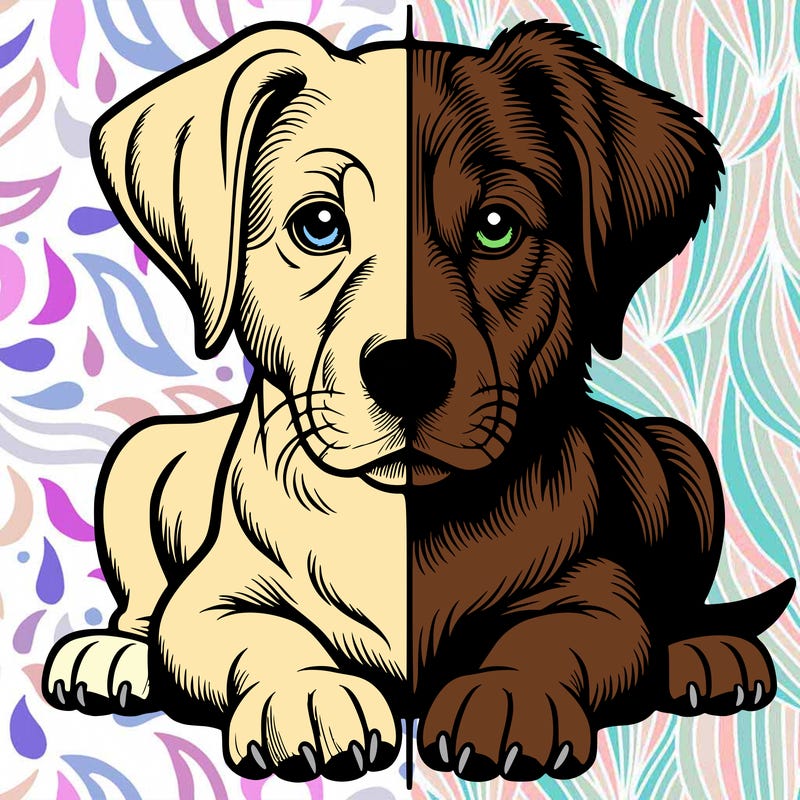 realistic dog split picture