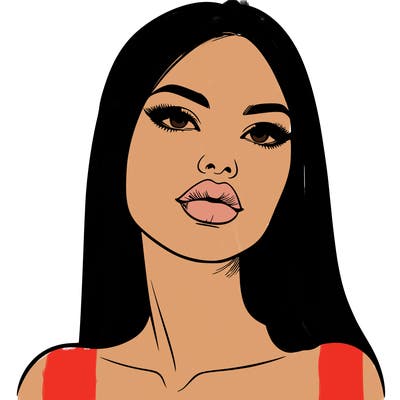 realistic woman with full lips