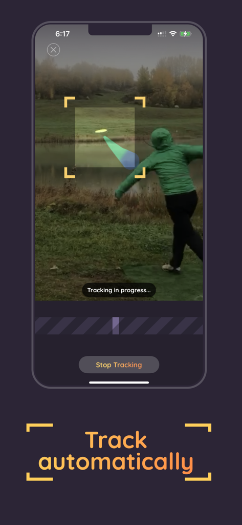 Automatic disc golf shot tracking feature in the Ace Trace app