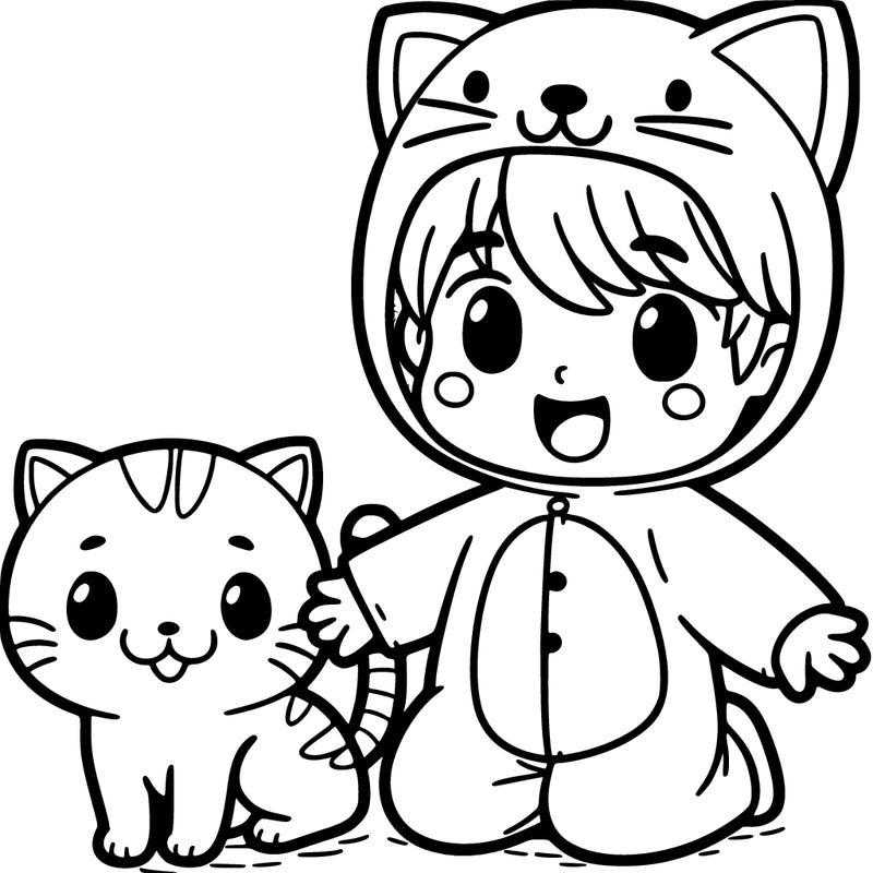 boy in a cat costume