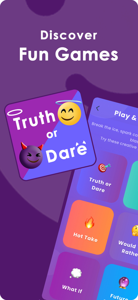 AfterMatch - Make Friends - 진실 혹은 대담 및 핫 테이크와 같은 소셜 게임을 위한 AfterMatch 앱 화면