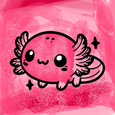 cute easy baby axolotl