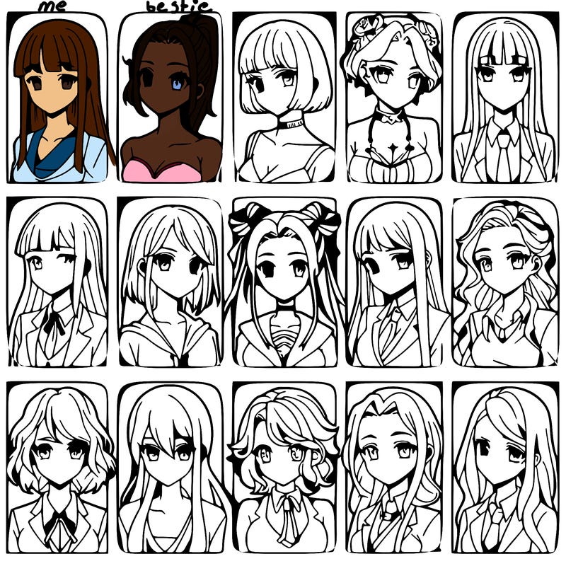 girls that look diffrent anime