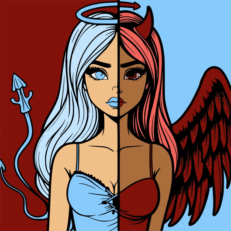 devil vs angel realistic girl