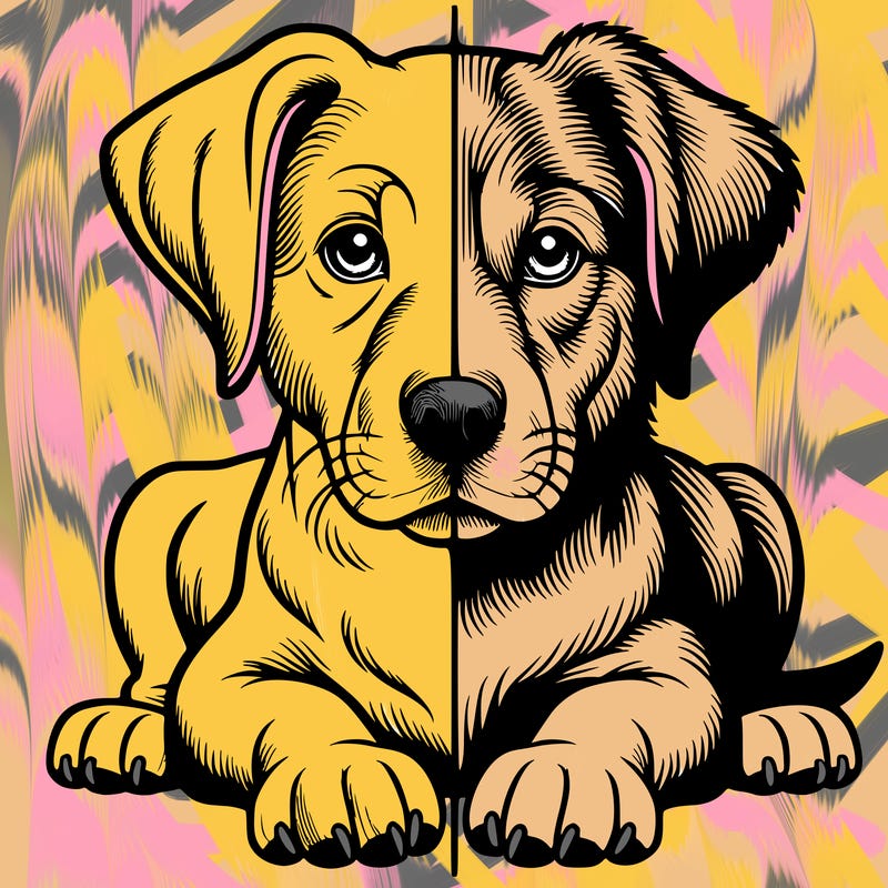 realistic dog split picture