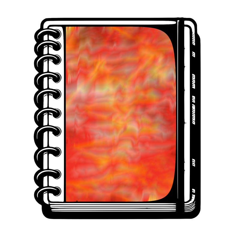 blank, realistic notebook