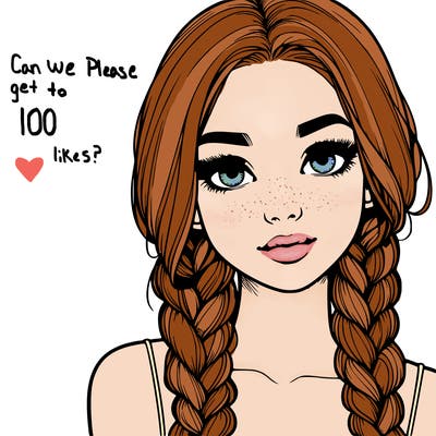 realistic girl with braids