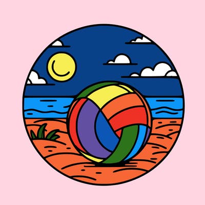volleyball on a beach