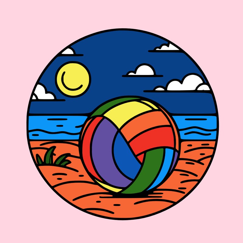 volleyball on a beach