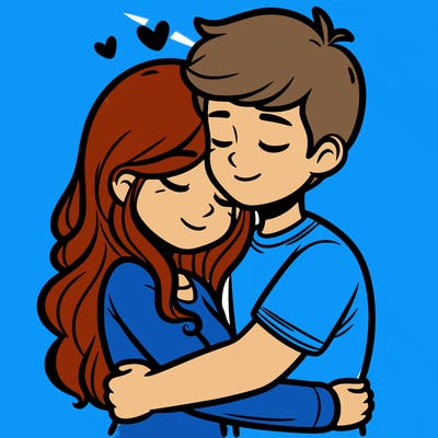 boyfriend and girlfriend hugging