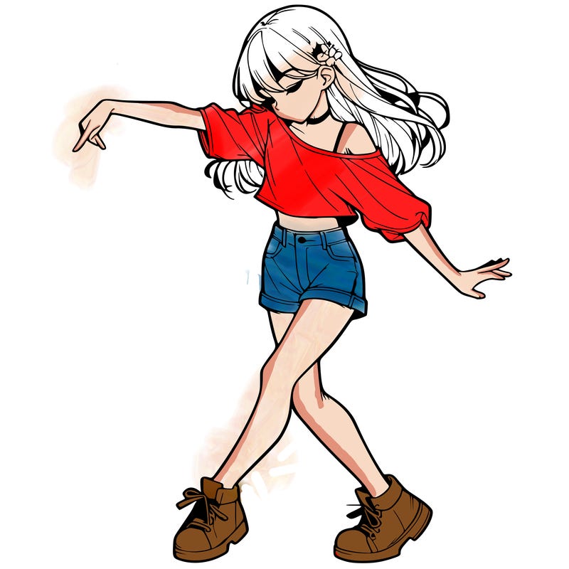 realistic girl danceing
