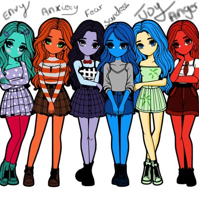 a group of girls realistic