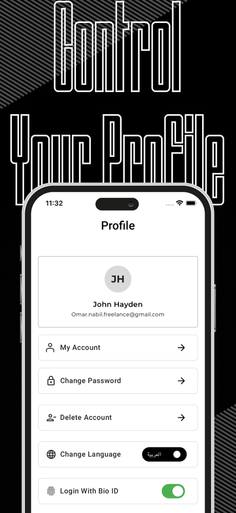 Train Track App - User profile and account settings screen in the Train Track App