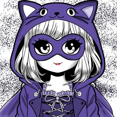 girl with cat suit and cat mask