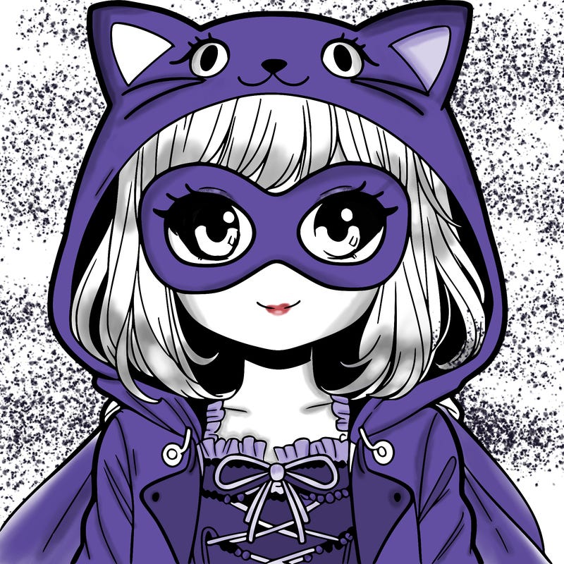 girl with cat suit and cat mask