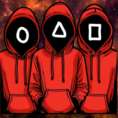 3 faceless people in  hoodies