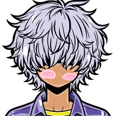 manga boy fluffy hair covering his eyes