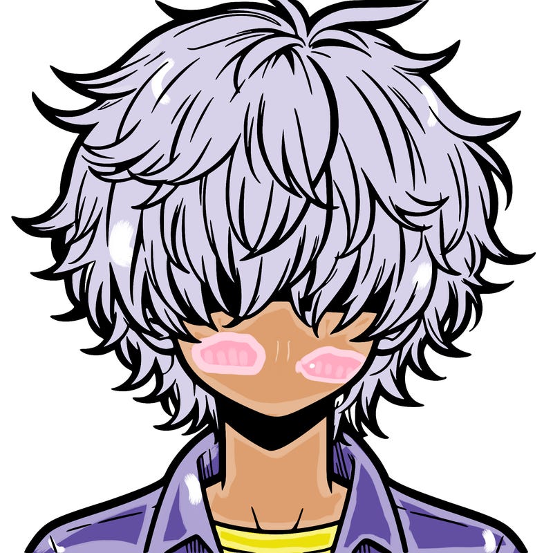 manga boy fluffy hair covering his eyes