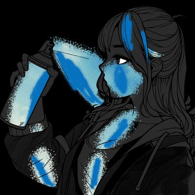 a realistic girl spray, painting