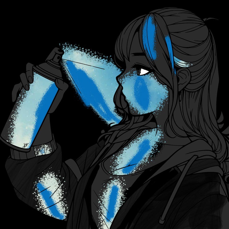 a realistic girl spray, painting