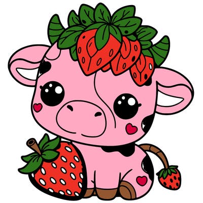 cute strawberry cow