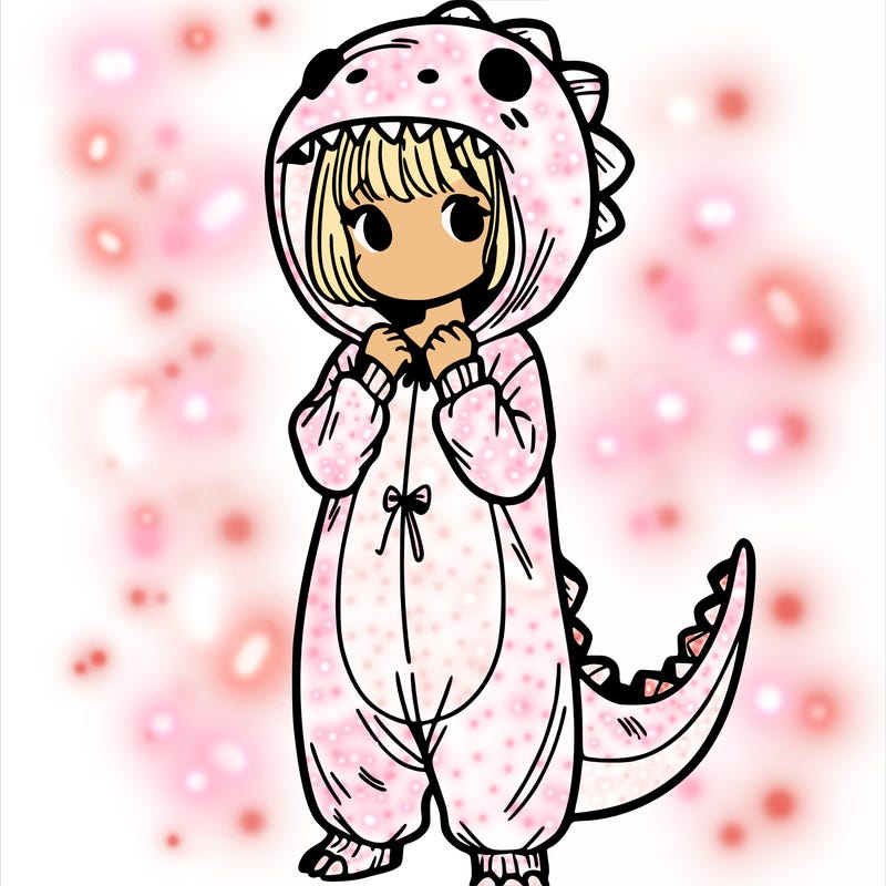dino onesies on girl