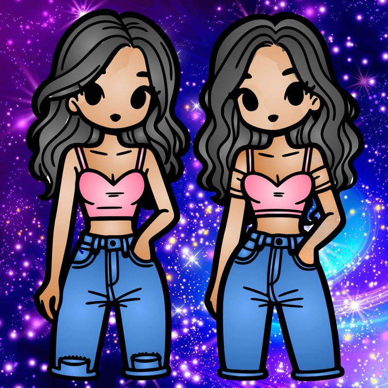two girls with jeans and crop top