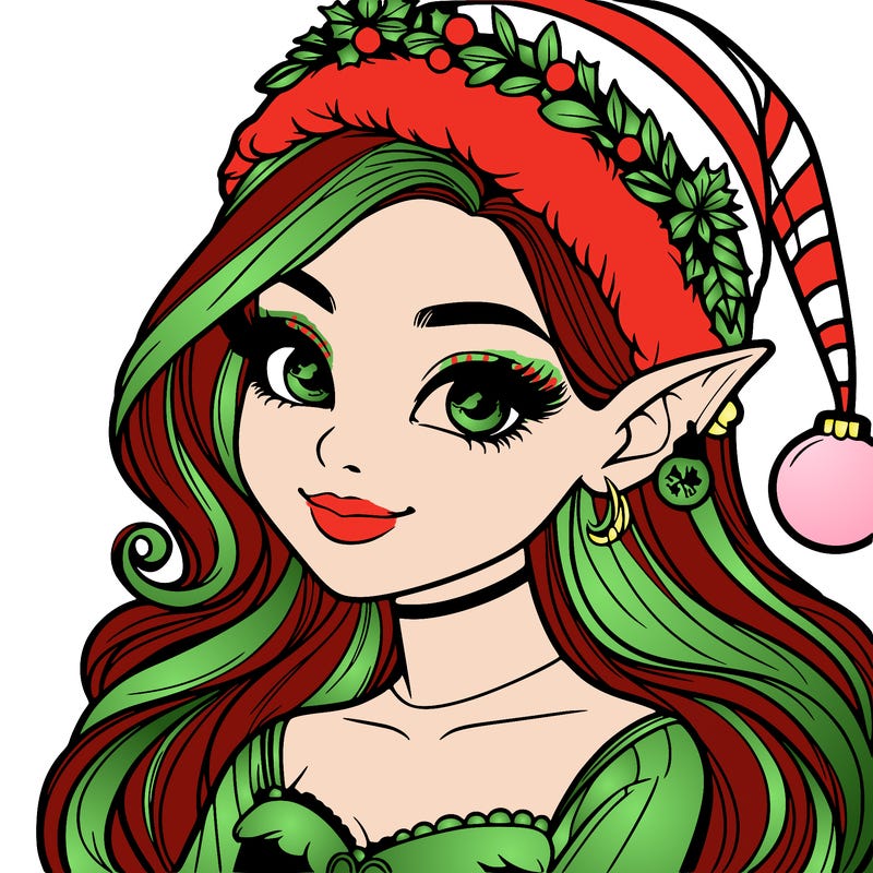 christmas girl elf realistic