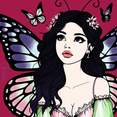 butterfly fairy realistic girl