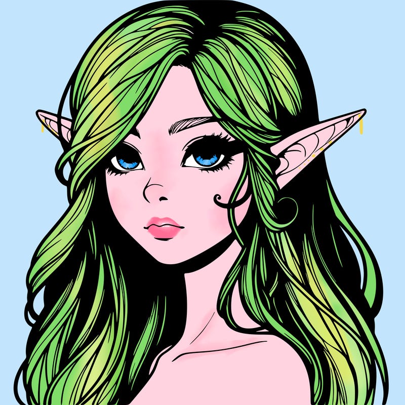 elf girl realistic dark fantasy