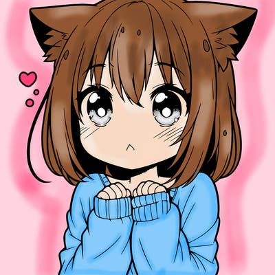 shy anime catgirl