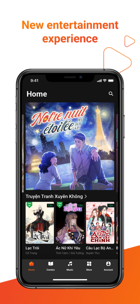 POPS app home screen displaying a collection of digital comics and webtoons on a mobile device.