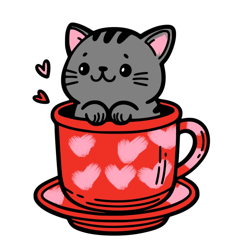 a  cat in a cup