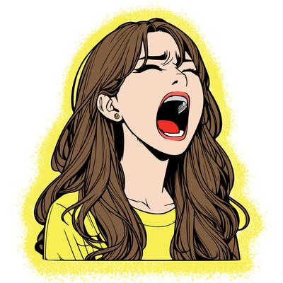 screaming realistic, girl