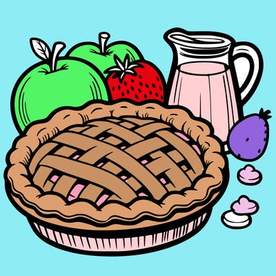 a pie of food