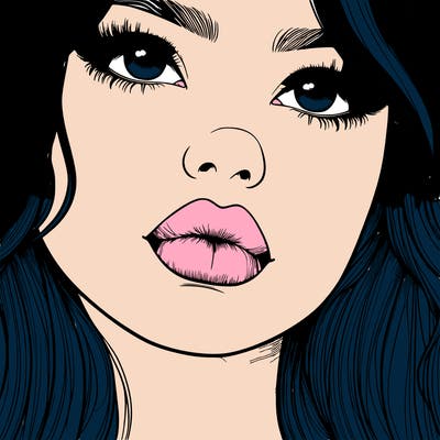 really realistic girl with lips