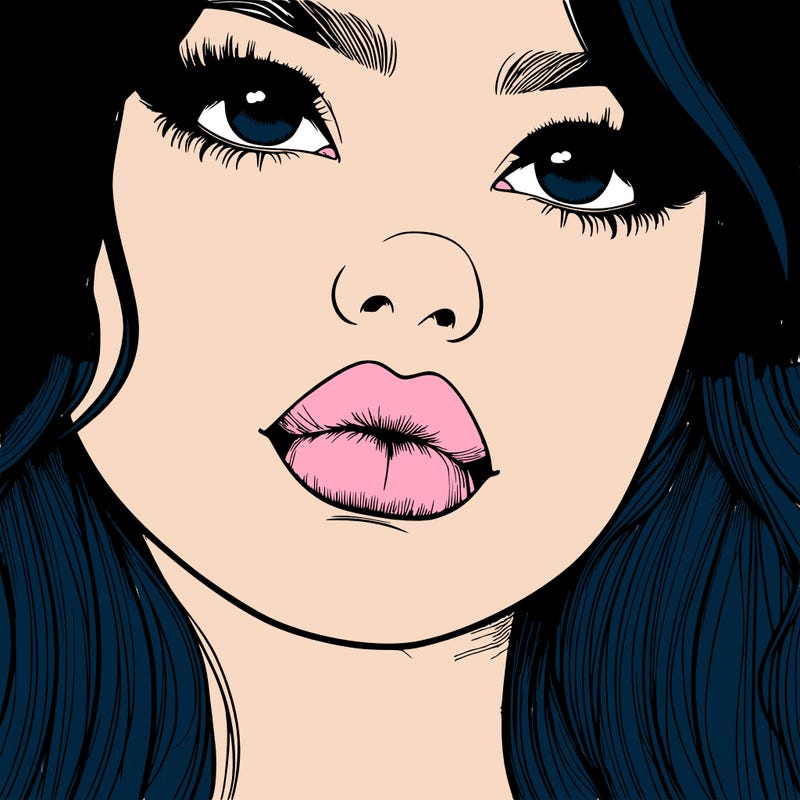 really realistic girl with lips