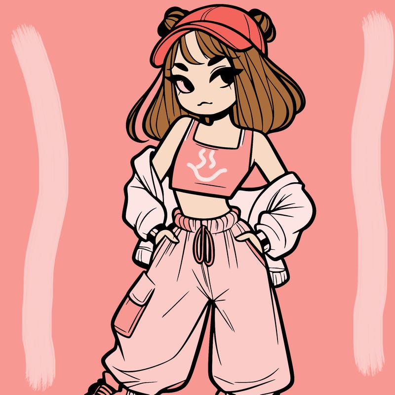 girl in crop top and baggy pants