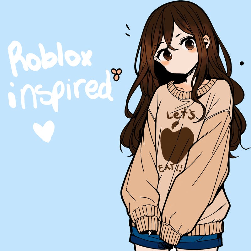 manga teen girl  in a sweater and baggy pants