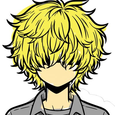 manga boy fluffy hair covering his eyes