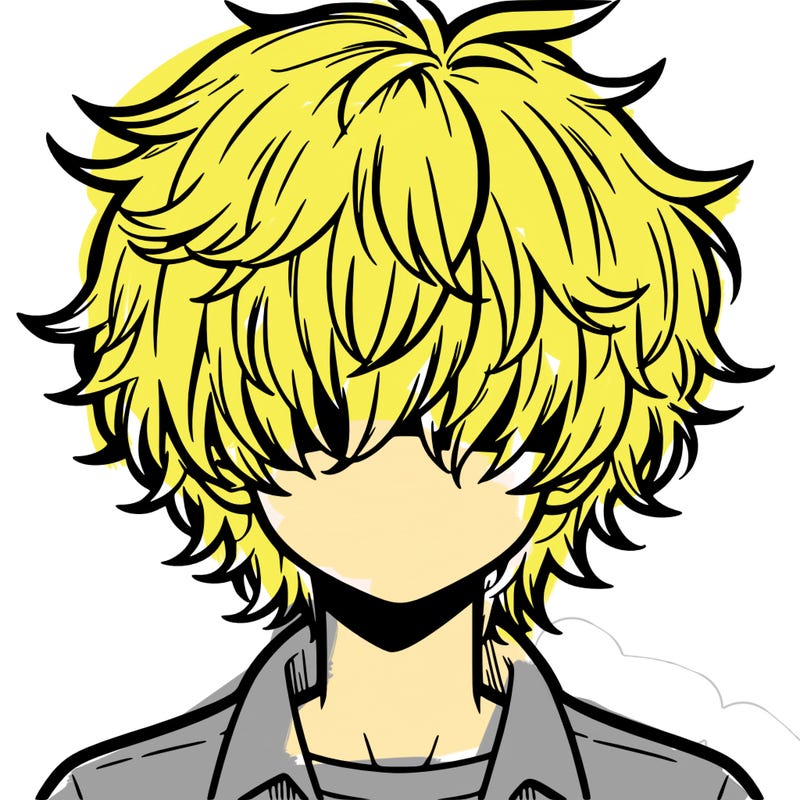 manga boy fluffy hair covering his eyes
