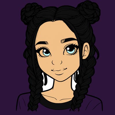 realistic girl with braids