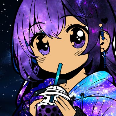 a anime drinking boba