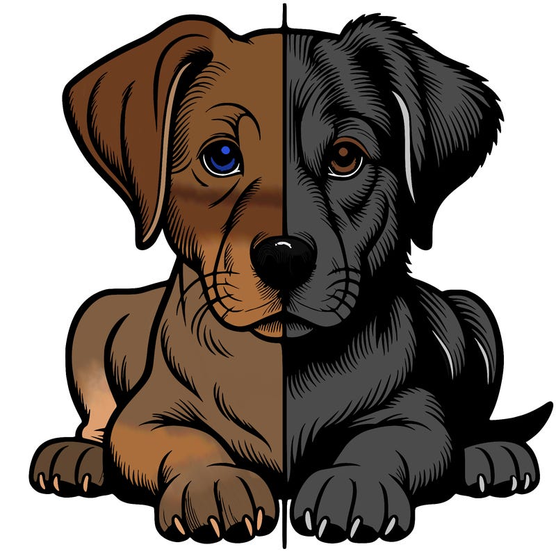 realistic dog split picture