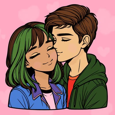 realistic girl and boy  love