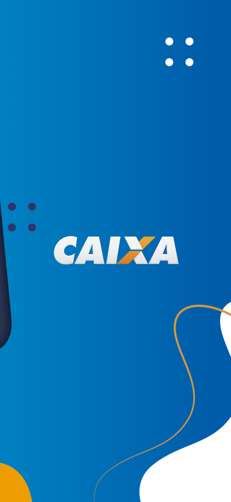 Pantalla de presentación de la aplicación del banco CAIXA con el logo