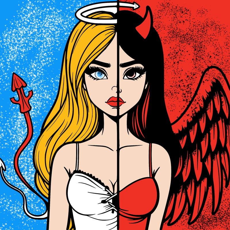 devil vs angel realistic girl