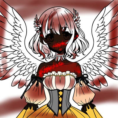 manga woman with large wings