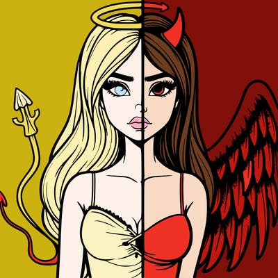 devil vs angel realistic girl