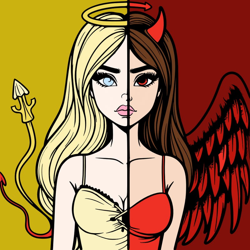 devil vs angel realistic girl